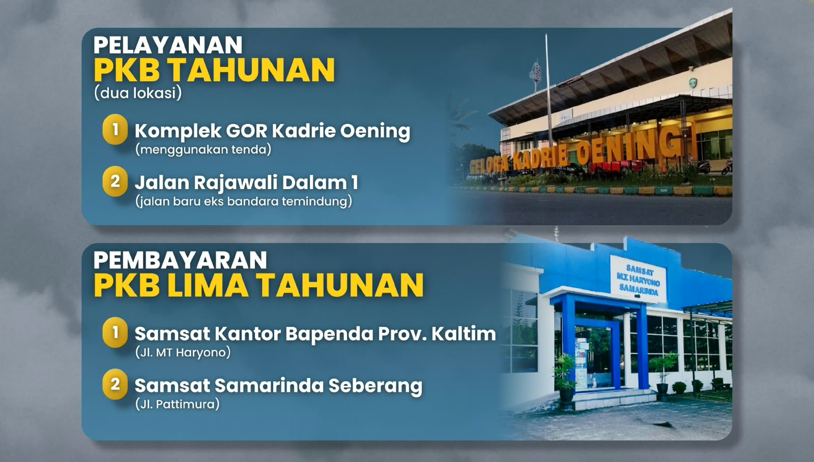 PENGUMUMAN PENGALIHAN LOKASI PELAYANAN SAMSAT INDUK SAMARINDA