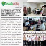 BONTANG - Kepala UPTD PPRD Wilayah Bontang, Ibu Indun Salbiah Ningsih. S.Sos., M.Si. menerima kunjungan Sekretaris BAPENDA Provinsi Kalimantan Timur, Bapak H. Anthoni Safarisa, SE., MM. Beserta staf dalam rangka kunjungan monitoring Aset Tetap dan Sarana Prasarana pelayanan SAMSAT serta peninjauan usulan perbaikan kantor UPTD PPRD Wilayah Bontang. Dikegiatan ini Sekretaris BAPENDA Provinsi Kalimantan Timur meninjau langsung kelengkapan sarana dan prasarana yang ada di layanan SAMSAT Bontang dan juga kelayakan Aset Tetap yaitu Gedung Kantor UPTD PPRD Wilayah Bontang.