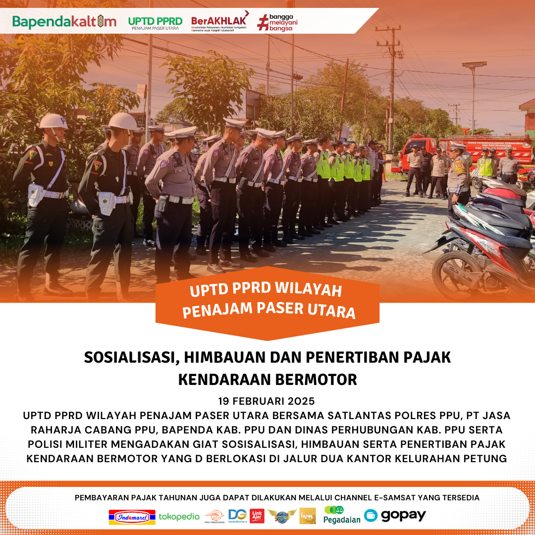 Sosisalisasi, Himbauan serta Penertiban Pajak Kendaraan Bermotor